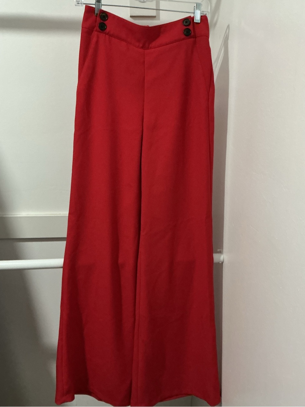 NWT Veronica Bears Taren Wide-Leg Trousers in Tomato Red